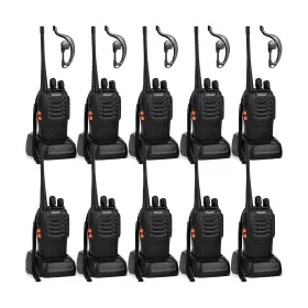 Ask-888 Ansoko Walkie Talkies 10 Pack Long Range Rechargeable 2 Way Radio Uhf 16-channel Wit
