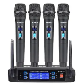 Bomge 768497869929 Wireless Microphone System Pro 4-channel Cordless Mic Set With Four Ha