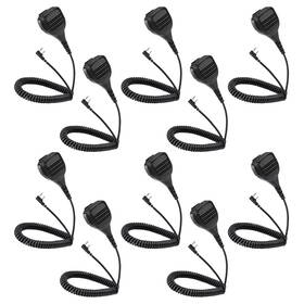 Bommeow 10ps-bsm300-k2 10 Packs Ip56 Waterproof Shoulder Speaker Microphone For Kenwood Btech Baofeng