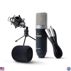 Mpm-1000 Brand Marantz Professional Studio Xlr Condenser Microphone Set With Desktop Stand And Cable Black
