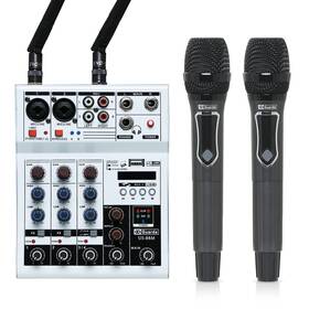 Gd Guarda Us-88m Professional Audio Mixer With Dual Wireless Microphone System Set 4-channel