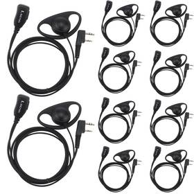Lseng Er-d-k10 Case Of 10 Walkie Talkie Earpiece With Mic 2 Pin D-type Headset For Walkie-ta