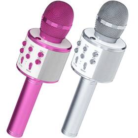 Ovellic 1824-pc-0b6bdc7e-a1 2 Pack Wireless Bluetooth Karaoke Microphones - Purple And Blue
