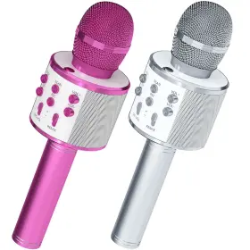 1824-pc-0b6bdc7e-a1 Ovellic 2 Pack Wireless Bluetooth Karaoke Microphones - Purple And Blue