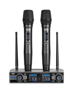 Sgpro D-332hh Dual Handheld Wireless Microphone System 262feet 90 Preset Uhf Frequencies B