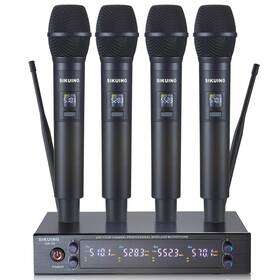 Sikuing Ur24-4hd 4 Channel Uhf Wireless Microphone System With Cordless Handheld Mics 4x50 Ad