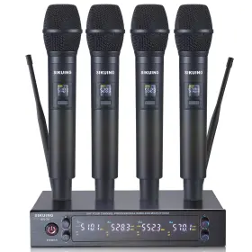 Ur24-4hd Sikuing 4 Channel Uhf Wireless Microphone System With Cordless Handheld Mics 4x50 Ad