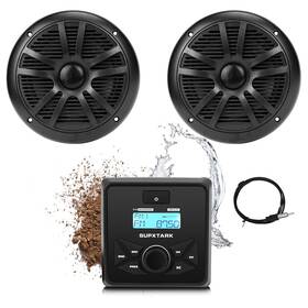 Supxtark 729086230407 Marine Stereo Audio System With Speakers And Gauge Receiver Package I