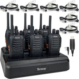 Tenway Tw-888s 6pack Two Way Radio For Adult Long Range Rechargeable Handheld Walkie