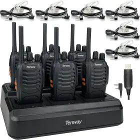 Tw-888s Tenway 6pack Two Way Radio For Adult Long Range Rechargeable Handheld Walkie