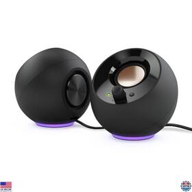 Visit The Creative Store Mf1725 Pebble Se 2.0 Usb-c Black Pc Speakers With Rgb 3.5mm Aux 4.4w Rms
