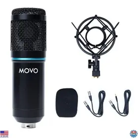 Pc-m6 Visit The Movo Store Universal Cardioid Condenser Microphone - Xlr 3.5mm Shock Mount