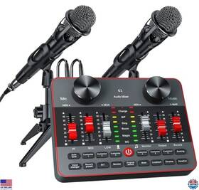 Visit The Neculogy Store G1-e350s Podcast Equipment Bundle For 2 Mics - Tiktok Creator Kit With Audio Interface