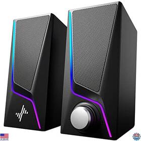 Visit The Nylavee Store Sk400 Dynamic Pc Speakers - 6 Lighting Modes Usb Desktop Sound System 2 Bass Ports