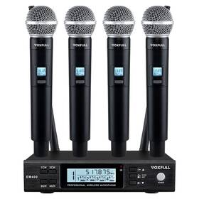 Voxfull Em400 4 Channel Uhf Wireless Microphone Cordless Handheld Microphones Professional