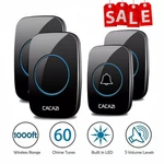 Wireless Doorbell Button Home Visit Reminder 60 Chimes Plug Receiver New. Price: $21.50.