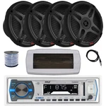 Pyle Marine Radio, Cover, Antenna,wire, 4X 6.5" 600W Bluetooth Black Speaker New. Price: $268.99.
