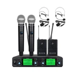 Wireless Microphone System Uhf 4 Channel 2 Handheld Whole Lavavier Lape... New. Price: $130.07.