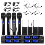 Wireless Microphone System 8 Channel Uhf Pro Audio 4 Handheld Headset Lavalier New. Price: $319.00.