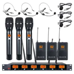 Wireless Microphone System Uhf 6 Channel Pro Audio 3 Handheld Headset Lavalier New. Price: $179.00.