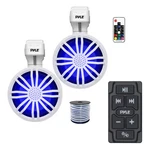 Pyle Marine Controller, 2X 3.5 Bluetooth Led White Speakers W/ Remote, Wire New. Price: $167.49.