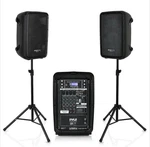 Pyle Pa & Dj Mixer Bundle (2) Bluetooth Speakers, 8-CHANNEL Used. Price: $299.00.