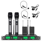 4 Channel Pro Uhf Audio Wireless Microphone System 2 Handheld Headset Lavalier New. Price: $149.00.